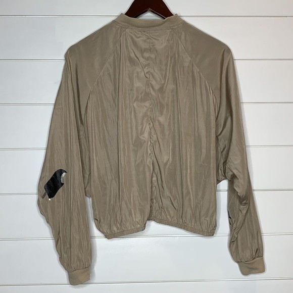 NOISY MAY Jacket Small Lip Stick Ice Cream Bars Tan Beige Short Cropped British - Picture 4 of 8